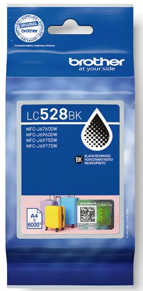 ראש דיו שחור מקורי Brother LC528BK (6000 דפים)