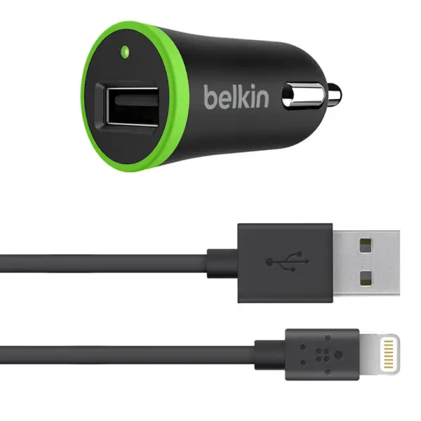  מטען לרכב USB עם כבל Lightning F8J026bt04 