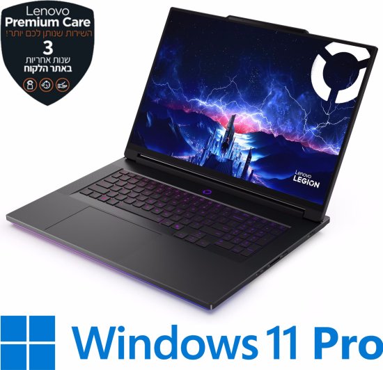  מחשב נייד Lenovo Legion 9 18IAX10 18″ Ultra9275HX/64G/2TSSD/RTX5080/11P/3YP 