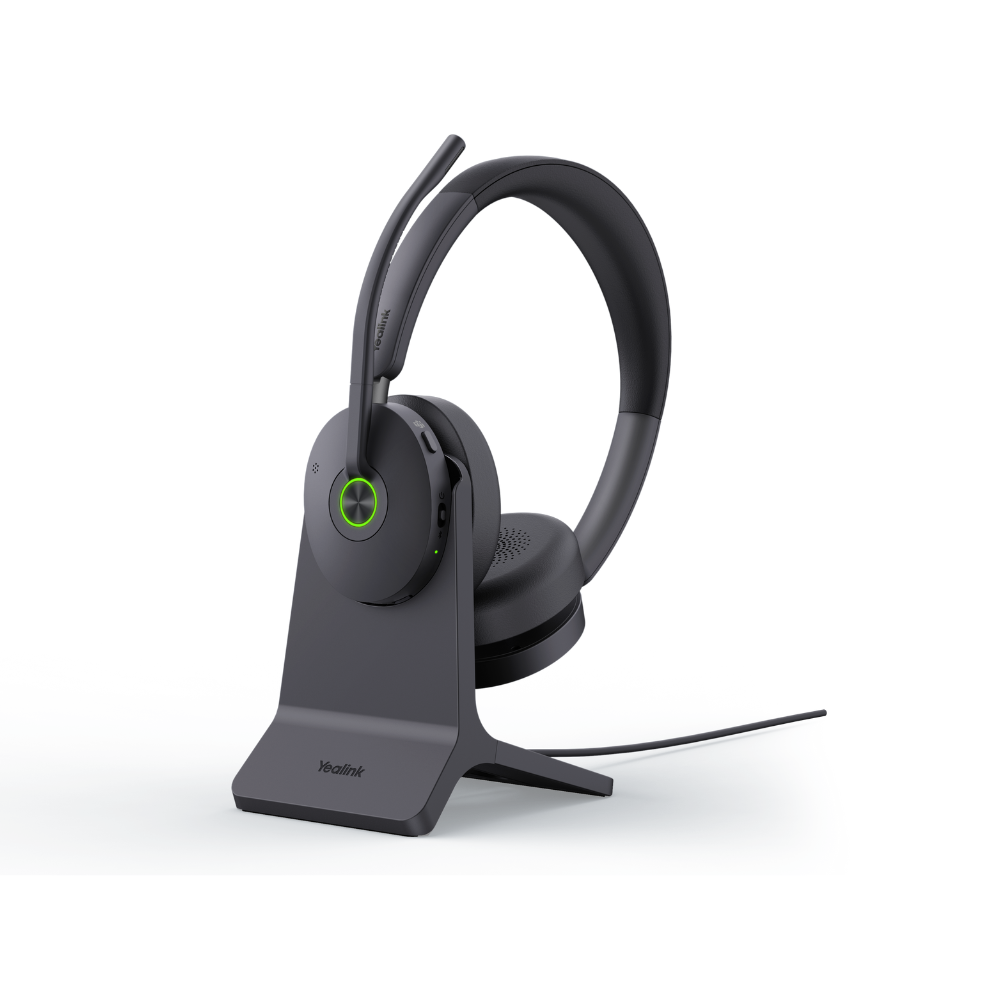 אוזניות BT אלחוטית למוקד Yealink מדגם BH74 ANC Teams USB-C/A with Stand