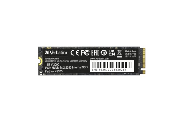 כונן פנימי VERBATIM Vi3000 PCIe NVMe M.2 SSD 1TB 