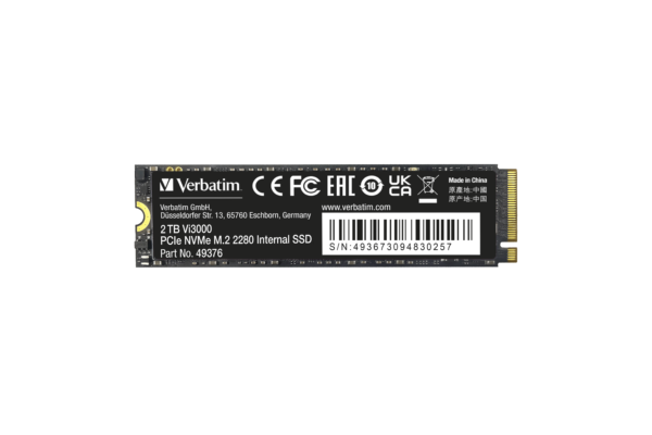כונן פנימי VERBATIM Vi3000 PCIe NVMe M.2 SSD 2TB 49376
