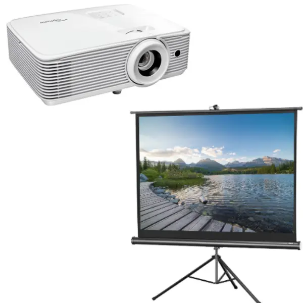 מארז חסכון מקרן OPTOMA FHD HD30LV 4500ANSI ומסך הקרנה תלת רגל 180X180 במחיר מיוחד 