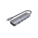  H1107F - מתאם USB-C מידע, קורא כרטיסים ותצוגה - 6 ב-1 