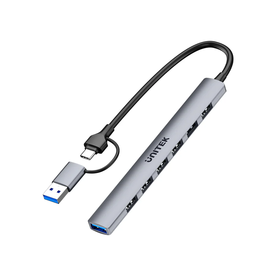  H1209AGY - מפצל 7 ב-1 לחיבורי UNITEK USB-A 