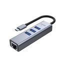  H1904A - מפצל 4 ב-1 כולל עם USB ורשת 