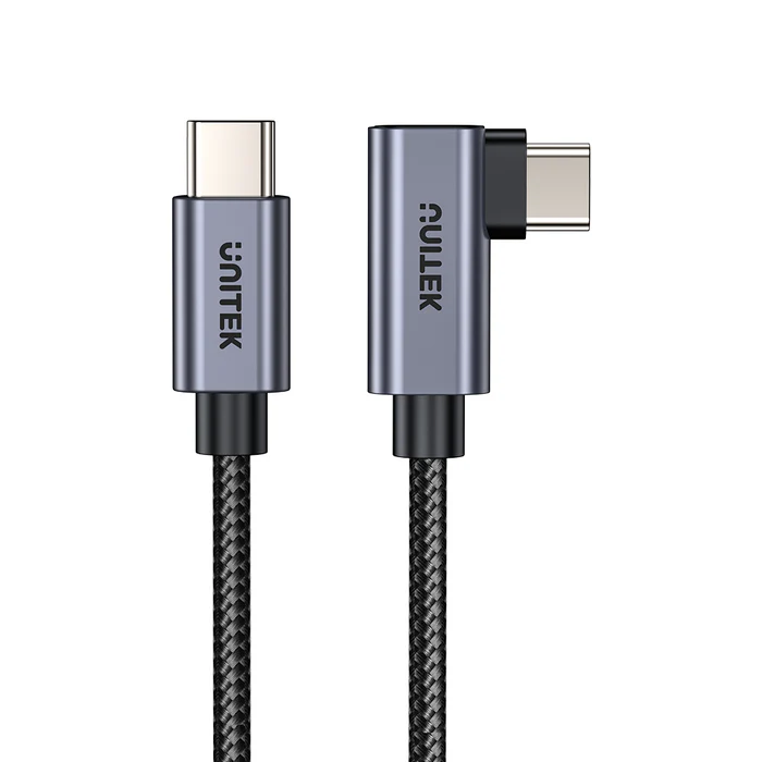  C14123BK-2M - כבל זוויתי 90 מעלות בחיבור USB-C זכר-זכר 100W באורך 2 מטר 