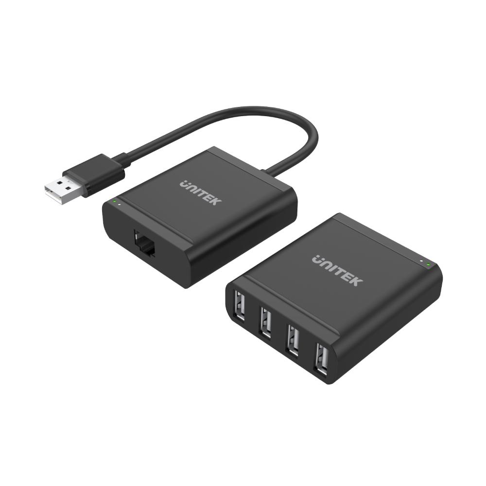  Y-2516 - מאריך אות USB על גבי כבל רשת + 4 כניסות UNITEK USB 2.0 
