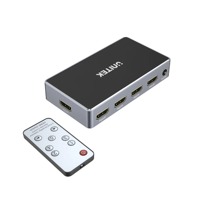  V1110A - ממתג 1X5 בחיבור HDMI ברזולוציית UNITEK 4K 