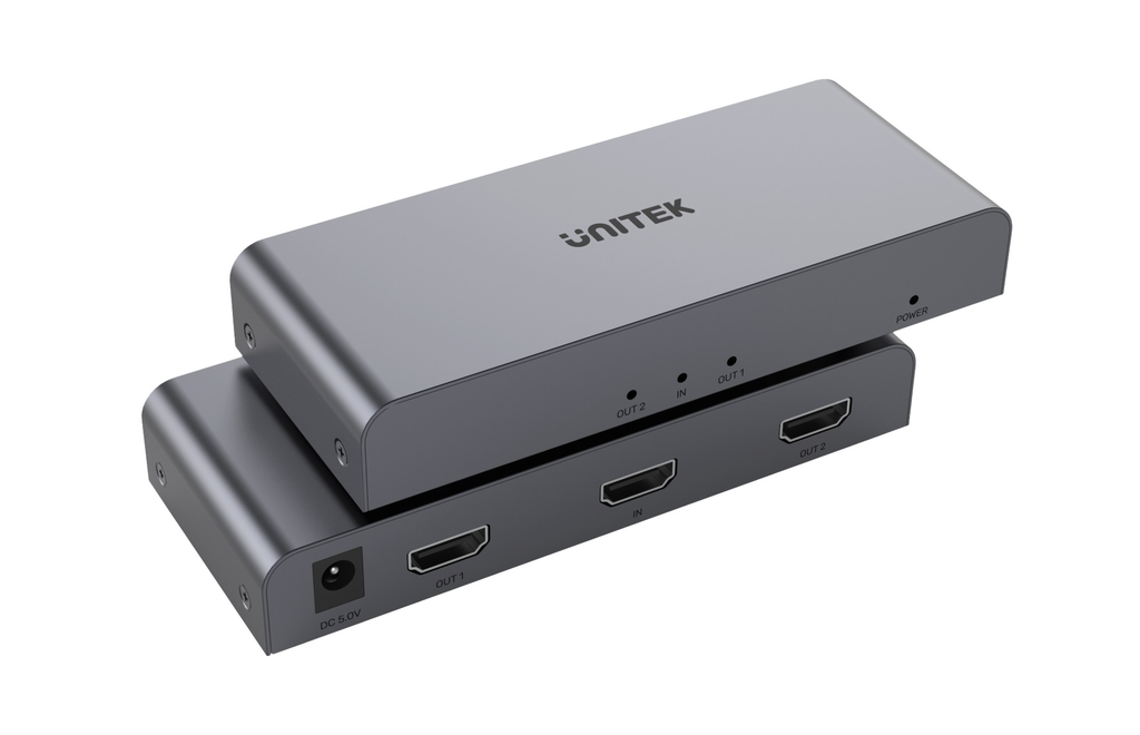  V1130A - מפצל HDMI 1X2 ברזולוציית UNITEK 4K 