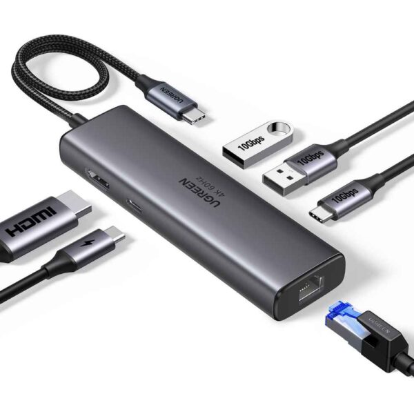  תחנת עגינה Ugreen 6-in-1 USB-C 4K60Hz 10Gbps UGREEN CM512 45000 