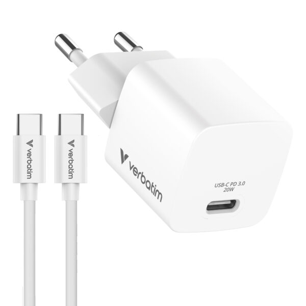 מטען  Verbatim GaN Charger 20W + Cable 