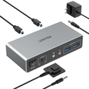  V1312A - מפצל KVM ל-2 מחשבים נייחים ל-2 מסכים ב4K60HZ 