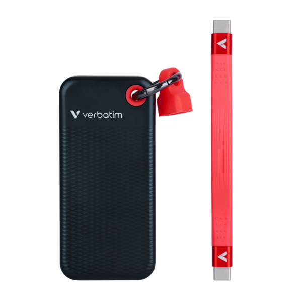 כונן חיצוני Verbatim Pocket SSD USB 3.2 Gen 2 1TB Black/Red 