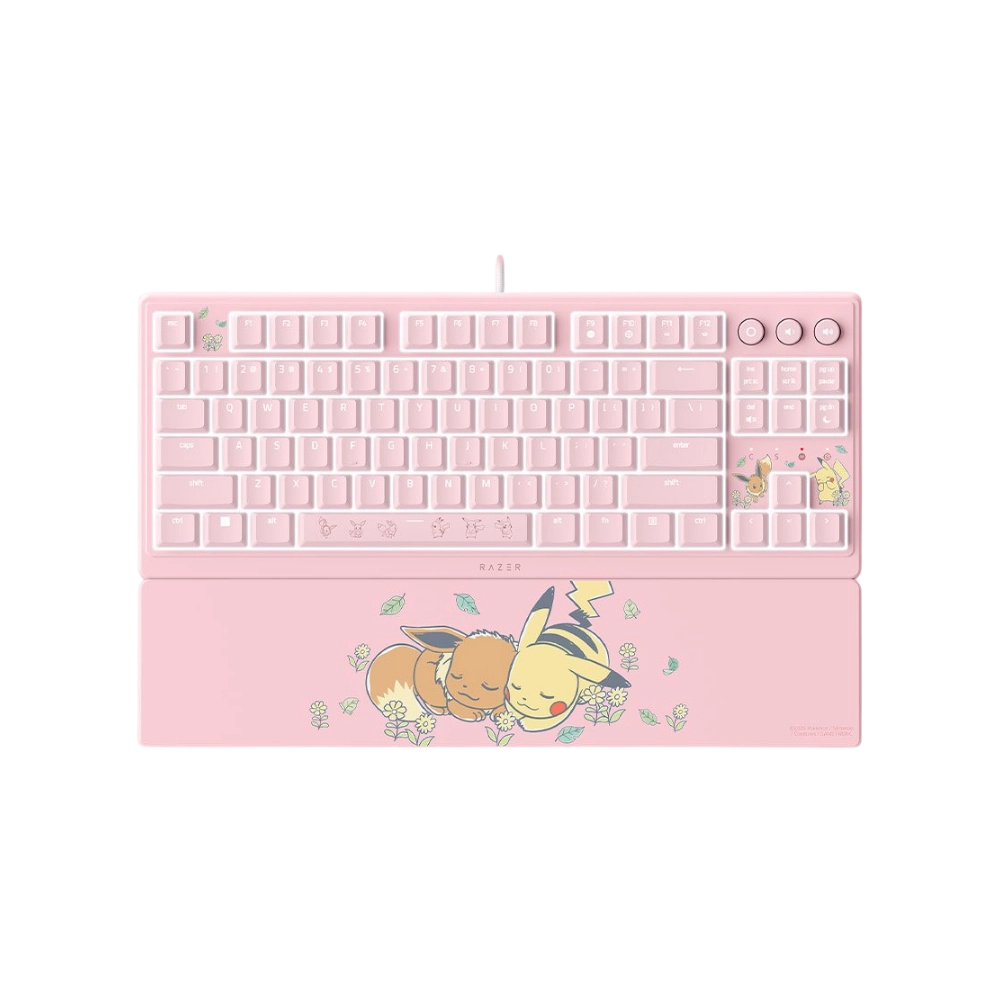 מקלדת גיימינג דגם Ornata V3 Tenkeyless - Pikachu & Eevee Edition מבית Razer
