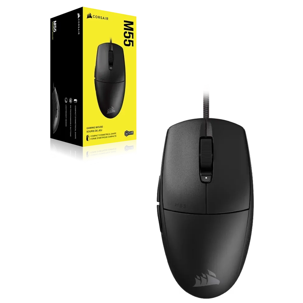 עכבר גיימינג חוטי CORSAIR M55 Lightweight – קל משקל, מהיר ומדויק