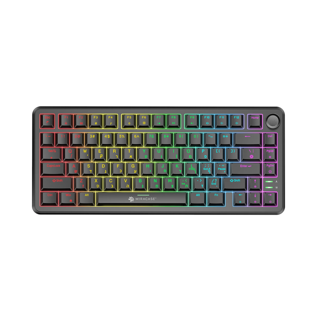 מקלדת מכנית חוטית  MMCK300 עם כפתור שליטה ותאורת RGB מבית Miracase