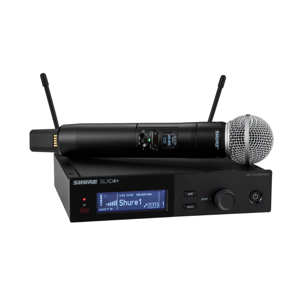 מערכת מיקרופון אלחוטית דגם SLXD24+/58 מבית Shure