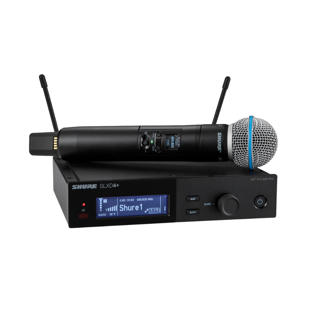 מערכת מיקרופון אלחוטית דגם SLXD24+/B58 מבית Shure