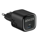 מטען קיר קומפקטי Anker USB-C Wall Charger 25W בצבע שחור