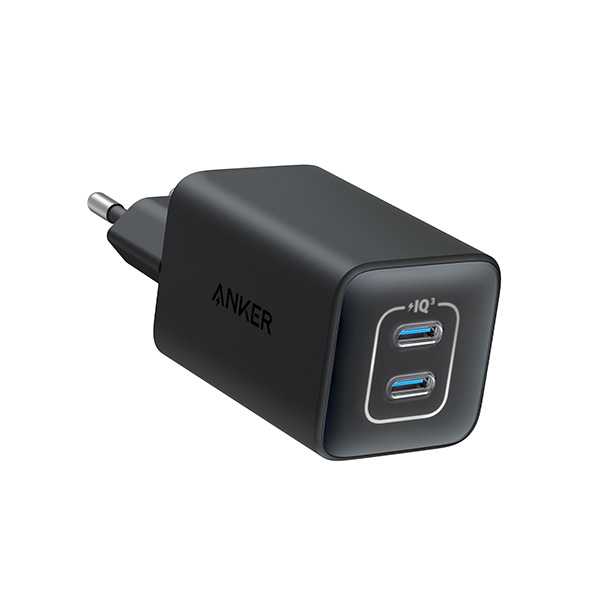 מטען קיר 2 יציאות Anker 523 Charger 47W Nano בצבע שחור