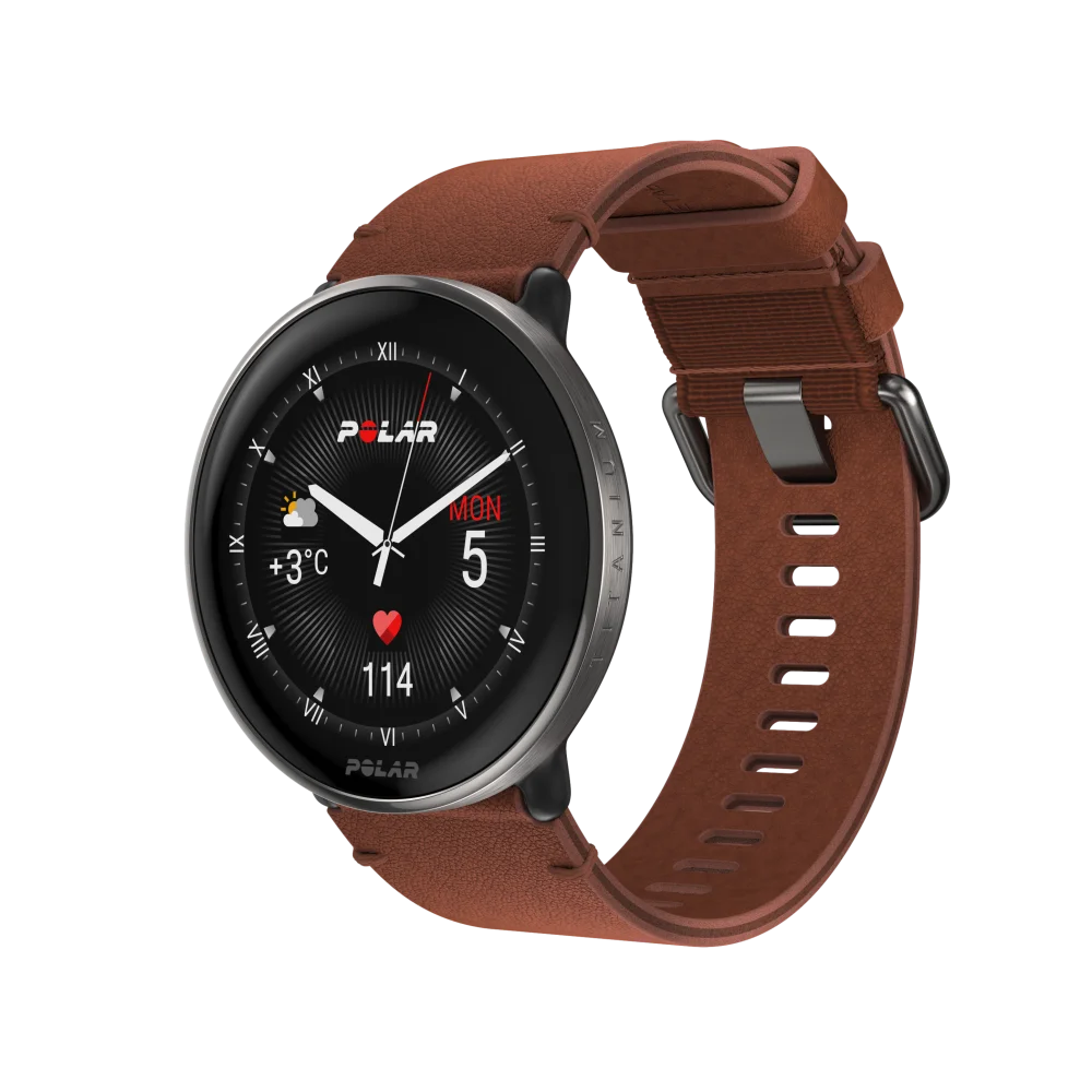 שעון כושר Polar Ignite 3 טיטניום ברונזה עם רצועת עור