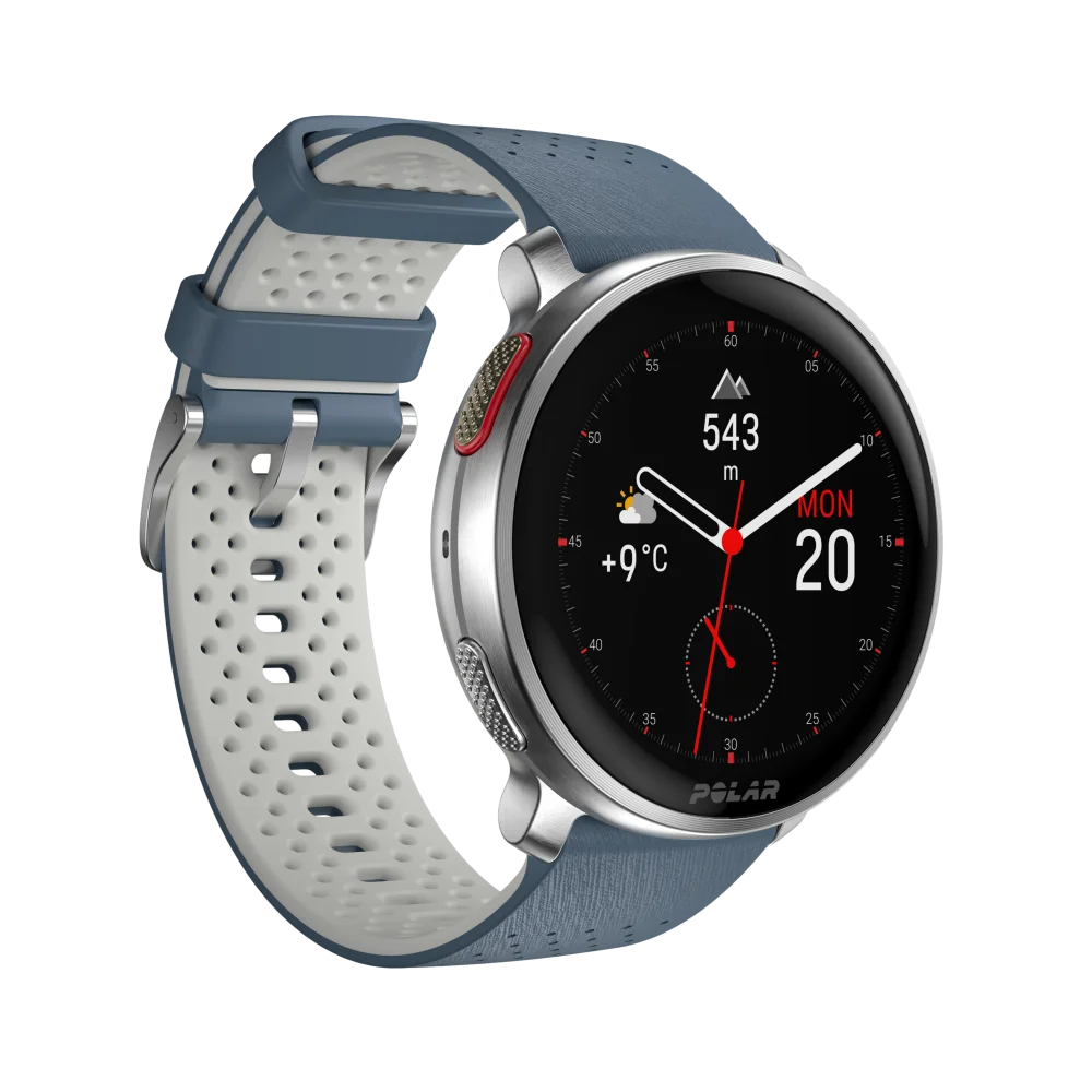שעון מולטי-ספורט פרימיום Polar Vantage V3 בצבע כחול-כסף